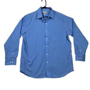 Croft and Barrow Oxford Shirt Men's 17.5 Blue 34/35 Long Sleeve Button Down